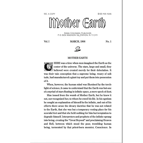 Mother Earth - Volume 1 Number 1 - March 1906 - RESTORED, photo 2 of 4